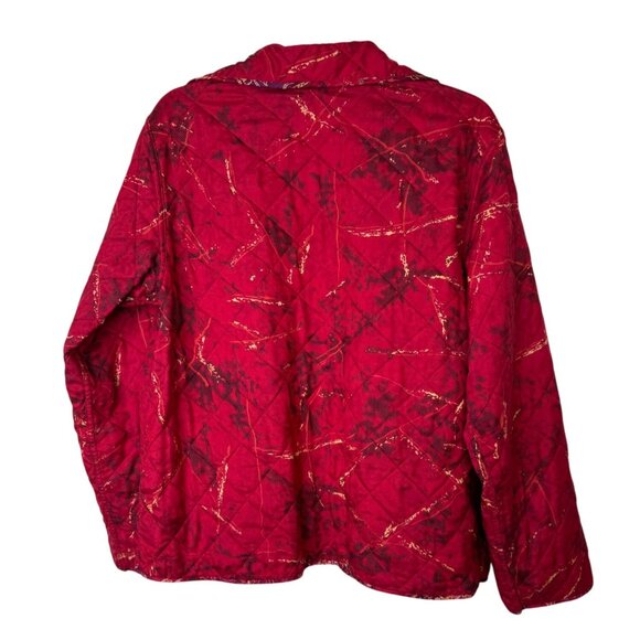 Reversible Quilted Jacket Red & Purple Paisley Print Womens Size M Country Boho - Picture 2 of 8